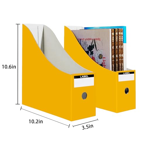 Limitliho Cardboard Magazine Holder (24 Pack), Sturdy Book Bins for Classroom, Vertical File Folder Organizer, 10.6'' 10.2'' 3.5'' Inch Magazine Rack (Multi-Color, 24 Pack) - color: Multi-Color
