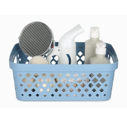 Glad Plastic Storage Basket Set, Value Pack of 6 | Open Storage Bins for Shelves, Bathroom, Pantry, Closet | Nesting Organizer Boxes with Handles, 2 Gallon, Marina Blue - color: Marina Blue, size: 2 Gallon