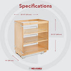 Rev-A-Shelf 14" Pullout Kitchen Cabinet Storage Organizer Slide Out Pantry Spice Rack with Adjustable Shelves for 14.5" W Cabinet Opening, 448-BC-14C - size: 14"W"