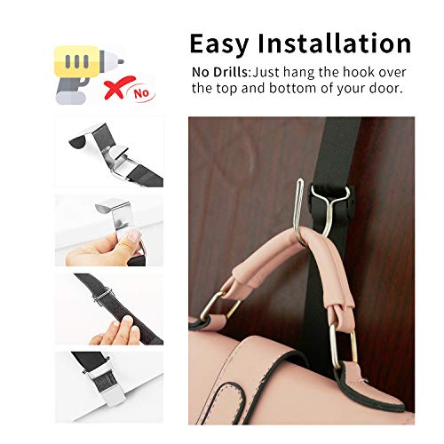IZUS Bag-Organizer-Holder Purse Hanger - 20 Hooks for Closet and Door 2Pcs (Rack for Handbags/2 pcs Hold 20 Bags)