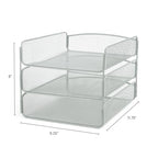 Safco Onyx Desktop Organizer, 3-Tier Paper Tray, Durable Steel Mesh Construction,Silver - color: Silver