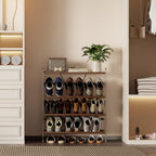 Shoe Rack, 4-Tier Slanted Shoe Storage Shelf, Narrow Shoe Rack for Entryway, Solid Wood and Acrylic Shoe Stand, Slim Shoe Shelf with Wooden Top ，Suitable for Bedrooms and Living Rooms - size: 72