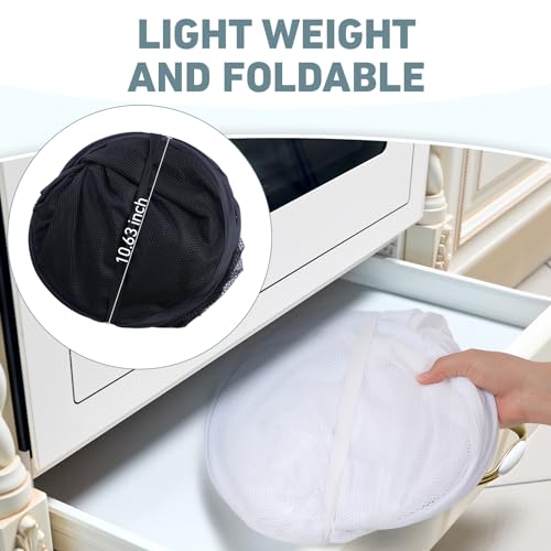 2 Pieces Up Laundry Hamper, 3 Compartment Collapsible Mesh up Laundry Basket, Collapsible Mesh Laundry Baskets for Family College Dorm Hoom Dirt Clothes Bin with Handle - color: Black+White 1