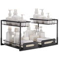 VEVOR Pull Out Cabinet Organizer, 2 Tier Under Sink Organizer and Storage(10.7"W x 14.2"D ), Slide Out Drawer Cabinet Organizer, Wire Basket Sliding Shelf for Kitchen Bathroom Cabinet, Black (2 Pack) - size: 10.7"W x 14.2"D (2 Pack)