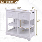 PHI VILLA White Storage Cabinet with Baskets, Accent Cabinet with Drawers, Entryway Rattan Cabinet with Shelves - color: White, size: 6 Drawers