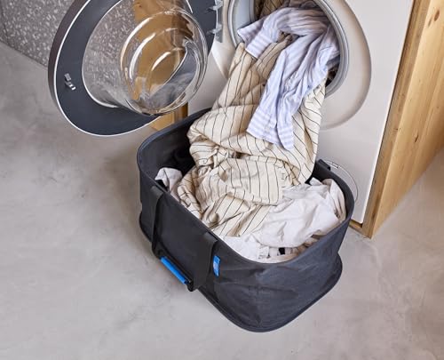 Joseph Joseph Hold-All, Collapsible 35L/9.25 Gallon Washing Laundry Basket Bag, Durable Fabric, Moisture Resistant - Carbon Black - color: Black, size: 35L