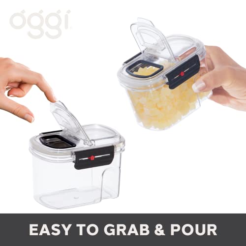 Oggi Easi Grip 23oz Moisture Proof Storage Container, Ultra Clear BPA-Free Sealable Canister, Flip Open Pouring Lid, Date Reminder Slider on Clip, Ideal Kitchen and Pantry Storage (23oz / 0.68lt) - size: 23 fl oz