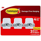 Command Broom Grippers, 3 Hangers and 6 Strips, Damage-Free Mop and Broom Holder Wall Mount, Household Cleaning Tool Organizer for Kitchen, Laundry Room, Closet, Holds up to 4 lb - size: Large