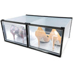 OnDisplay Clik Stackable Interlocking Shoe Box System (Medium Clear/Black, Set of 2) - color: Medium Clear/Black, size: Set of 2