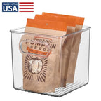 iDesign Recycled Plastic Pantry and Kitchen Storage, Freezer and Fridge Organizer Bin with Easy Grip Handles – 6” x 6” x 6”, Clear - style: Pack of 1