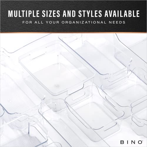 BINO | Plastic Storage Bins, Square - 3 Pack | THE LUCID COLLECTION | Multi-Use Bins | Built-In Handles | BPA-Free | Clear Containers | Fridge Organizer | Pantry & Home Organization - size: 3PK - SQUARE