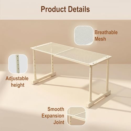 Expandable Cabinet Shelf Orgnizers, Stackable Kitchen Counter Shelves, Adjustable Height Pantry Cupboard Shelf, for Bathroom, Wardrobe, Under Sink Countertop (2)