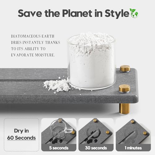 Kitchen Sink Caddy Water Absorbing Stone Drying Tray, Diatomite Bathroom Sink Organizer, Faucet Counter Mat Coaster, Soap Dish Rack Riser Dispenser Sponge Holder, Dark Gray Gold 10" x 4" - color: Dark Gray - Gold, size: 10" x 4" x 1"