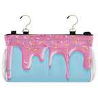Bedside Caddy Hanging Bunk Bed Caddy Bed Organizer Hanging Pocket with 2 Hooks Bedside Storage Organizer Pocket Bag Holder Cartoon Dripping Frosting - color: Cartoon Dripping Frosting