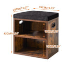 YMYNY Shoe Storage Bench with Cushion, 2 Tier Shoe Rack with Padded Seat, Adjustable Shoe Organizer Cabinet for Entryway, Living Room, Hallway, Closet, 15.4L*11W*16.54H, Rustic Brown, UHBD028H - color: Rustic Brown