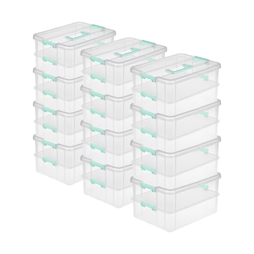 STERILITE Convenient Home 2-Tier Layer Stack Carry Storage Box, Clear 12-Pack 12 X 1 - size: 12 Pack