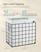 SONGMICS Laundry Hamper, 34.3 Gal. (130L) Laundry Basket, Collapsible Clothes Hamper, Removable and Washable Liner, Metal Wire Frame, for Bedroom Bathroom, Cream White ULCB113W01 - color: Cream White, size: 130 L