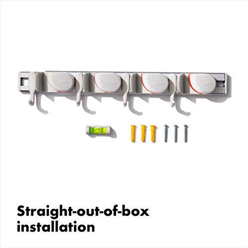 OXO Good Grips Wall-Mounted Mop and Broom Organizer - size: 3"x5"x17"