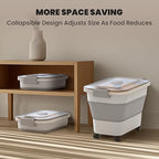 20-23 Lbs Dog Food Storage Container, Collapsible Dog Food Container with Transparent Airtight Lid,Multifunctional Pet Food Storage Container for Dog Cat,Rice,Flour,Pet Food Scoop and Dog Bowl - color: Clear/23 lbs