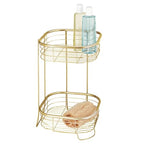 iDesign 2-Tier Bathroom Freestanding Square Shower Caddy Organizer - Gold - color: Gold