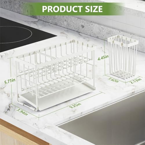 Cisily White 2-Tier Kitchen Sink Caddy Organzier Rack with Flexible Dish Brush Holder, Sponge Holder for Kitchen Sink Countertop Organization Storage,Home Decor Accessories - color: White