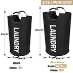 Maxsilan 125L X-Large Laundry Basket, Freestanding Tall Clothes Hamper, Collapsible Laundry Bag, Black - color: Black, size: 125L