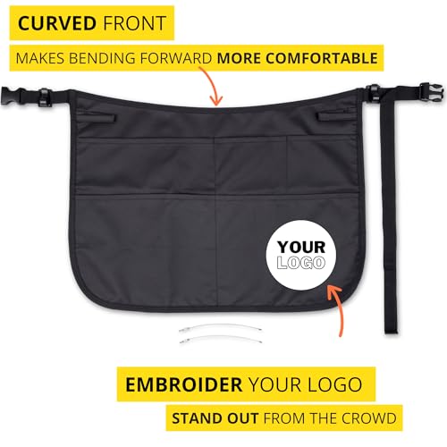 5-Pocket Waterproof Professional Cleaning Apron. Made for Pro Cleaners. Like a Cleaning Caddy Around Your Waist - color: Jet Black, style: Small