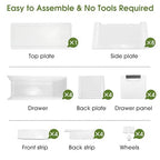 4 Drawers Narrow Storage Cabinet, Slim Bathroom Storage Cabinet, Plastic Rolling Cart Organizer for Small Spaces, Laundry, Office, Home,White - size: 4 Drawer