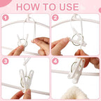 Honeydak 60 Pack Multi-Purpose Laundry Hooks Hanging Clips Bulk with Plastic Rope Hanger Clips for Baby Clothes Closet Organizer for Pants Hat Sock Boot Bra Towel Bathroom Wardrobe Kitchen, White - color: White