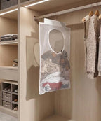 ALYER Breathable Mesh Laundry Hamper,Foldable Hanging Closet Storage Basket,Portable Space Saving Dirty Clothes Bag (White) - color: White