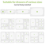 25 Piece Clear Drawer Organizer Set, 4 Sizes Bathroom Vanity Organizer Trays and Storage Bins for Makeup, Cosmetics, Jewelry, and Gadgets. Perfect for Office, Kitchen, Bedroom, Bathroom Use. - size: 25pcs-4size