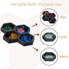 Magnetic Board Game Storage Trays, Hexagonal Modular Organizer, Flexibility Customize Layout Tray Accessory, Holds Tabletop Bits, Components, Pieces, Dices (7-Pack)