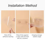 2 Pack Cabinet Door Organizer, Inside Cabinet Door Storage, Shower Caddy Stackable Clear Plastic Makeup Organizer Adhesive Hanging Bin for Kitchen Cabinets, Bathroom, Pantry, Office