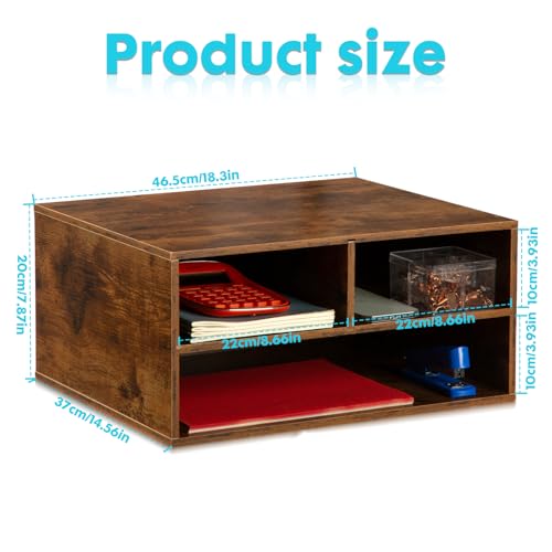 EMERIT Printer Stand Shelf with Storage Wood Desk Paper Organzier for Home/Office,Printer Riser, 2 Tire - color: Wood, size: Medium
