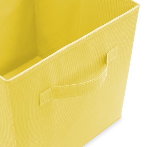 Casafield Set of 6 Collapsible Fabric Cube Storage Bins, Yellow - 11" Foldable Cloth Baskets for Shelves, Cubby Organizers & More - color: Yellow, size: 10.5" x 10.5" x 11"