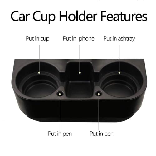 Heart Horse Cup Holder Portable Multifunction Vehicle Seat Cup Cell Phone Drinks Holder Box Car Interior Organizer (Black) - color: Black, size: 1 Pack