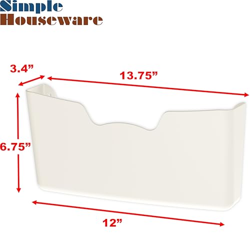 Simple Houseware Single Pocket Wall Mount for Hanging File Holder, 3 Packs, White - color: White, size: 3 Pack