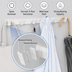 Coat Hook Wall Rack Hanger - White Coat Rack with 6 Hooks Wall Hooks for Hanging Hat Key Bag Towel Wall Mount Coat Holder - color: White, size: Rectangle 6 Hooks 1 Pack