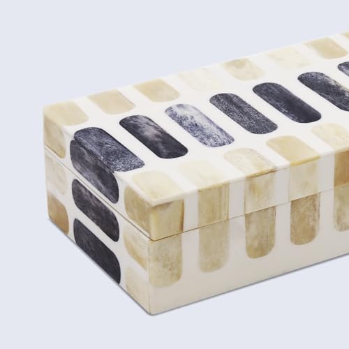 Handicrafts Home Decorative Storage Box 10x4.5 – Remote Control Holder, Jewelry Organizer, Modern Decorative Box with Lid, Boho Chic Home Décor Accent, Vintage Memory Box for Living Room Shelf Décor - color: PATISSERIE-CARAMEL, size: 10x4.5x2.5 Inch