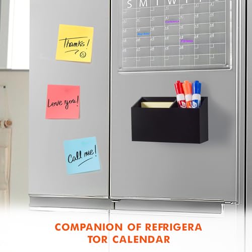 BEYGORM Magnetic Dry Erase Marker Holder for Whiteboard,Non-slip Acrylic Magnet Pen Holder for Fridge Refrigerator,Locker Organizer for Work,Locker Accessories,Pencil Cup for Desk(Black) - color: Black