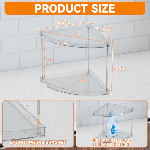 Yieach 2 Tier Corner Bathroom Counter Organizer,Clear Bathroom Organizers and Storage,Acrylic Bathroom Counter Shelf and Perfume Holder for Skin Care,Makeup,Toiletry Products and Perfume Organizer - size: 2 Tier-Triangular