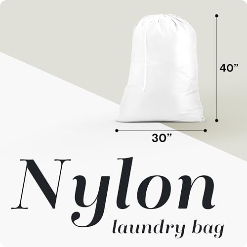 Handy Laundry Extra Large Heavy Duty Laundry Bag – 30" x 40" Durable Nylon, Drawstring Closure, Machine Washable, Laundry Bag for Travel, College Dorm, Dirty Clothes, Storage – White - color: White, size: 30" x 40"