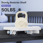 Bedside Shelf for Top Bunk Bed, Bedroom Dorm Room Essential Nightstand for College Student, White Bunk Bed Tray Table with 50LBS Capacity, BedShelf with Cup Holder (Material & Clamping Screw Updated) - color: White (Updated Version)