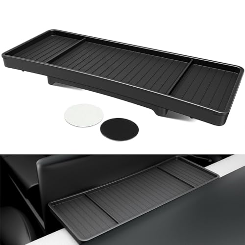 YHTAUTO Behind Screen Storage Tray for Tesla Model Y Juniper 2025 2026 (Premium & Performance), Tesla Model 3 Highland 2024 2025 2026, Screen Storage Box Non-Slip Sunglass Holder Interior Accessories - style: 1PC Screen Storage Tray