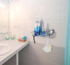 iPEGTOP L-4 Strong Suction Cup Shower Caddy Bath Shelf Storage, Combo Organizer Basket for Shampoo, Soap, Conditioner, Razor Bathroom Accessories - Rustproof Stainless Steel, Chrome