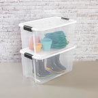 Sterilite 8-Pack 70 Quart Ultra Latch Box, Clear Storage Organizer Bins with Latching Lids - Stackable Plastic Containers for Home Organization in Garage, Attic, Basement, and Closet - size: 70 Quart