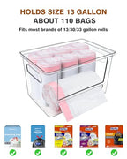 Trash Bag Holder, Acrylic Garbage Bag Dispenser with Bamboo Top, Extra Large Trash Bags Dispenser Under Sink for Kitchen, Pantry, Laundry Room, Cabinet Organizer and Storage (1 PACK) - size: XL-1 Pack