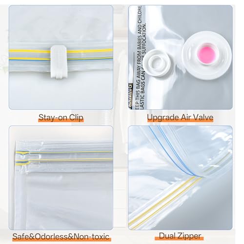 Vacuum Storage Bag with Rechargeable Cordless Pump, 15 Pack Vacuum Seal Space Saver Bags for Clothing Clothes Travel Home - size: 15 Bags with Cordless Pump