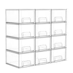 Vtopmart 12 Pack Small Clear Stackable Storage Drawers, Acrylic Bathroom Makeup Organizer, Plastic Storage Bins For Vanity, Undersink, Kitchen Cabinets, Pantry, Home Organization - style: 12pack-Clear