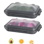 2 Pack Silicone Food Fresh-Keeping Storage Containers with Lid, Dual-Shape Design, BPA-Free, Leakproof Lock Clips, Versatile Fridge Storage Containers, Space Saving & Expandable - color: Gray